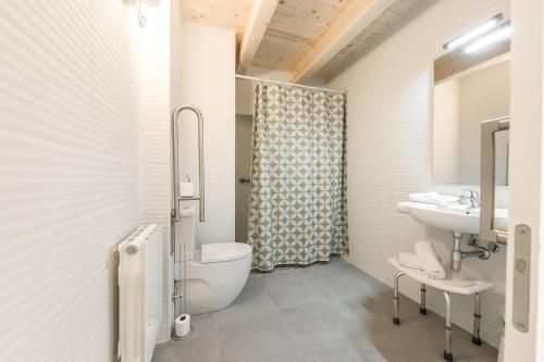 a bathroom with a toilet and a sink at La Torre Boutique Apartamentos in Teruel