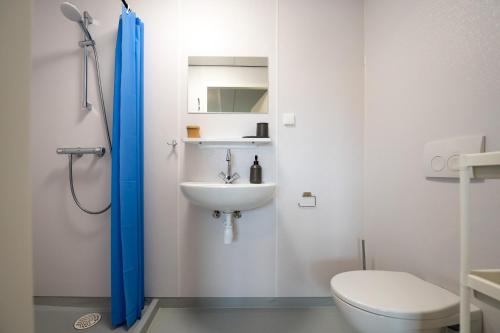a bathroom with a sink and a toilet at Work and Stay in Maasbree