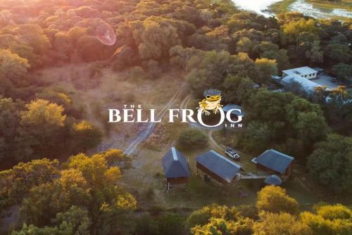 an overhead view of a house in a forest at The Bell Frog Inn in Maun