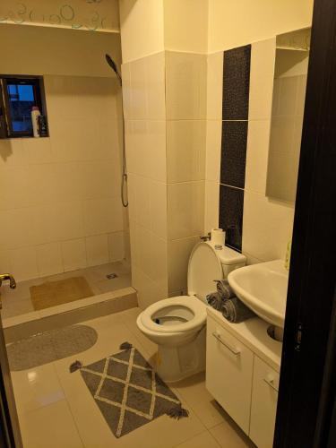 a bathroom with a toilet and a sink at Bran' s in Constanţa