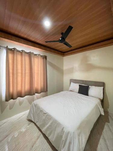 a bedroom with a bed with a ceiling fan at Brian Castle in Tagum
