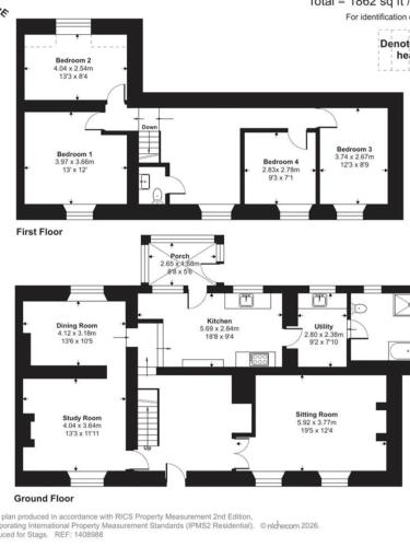 a floor plan of a house at Redmoor in Saint Day