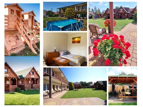 a collage of pictures of different homes at Pokoje i Domki Nadmorskie - Bajkowa Mierzeja in Stegna
