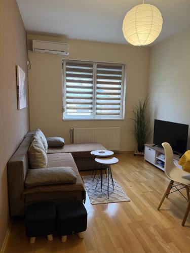 a living room with a couch and a table at Apartman Ninolić in Jagodina