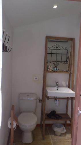 a bathroom with a toilet and a sink at lov nid in Apt