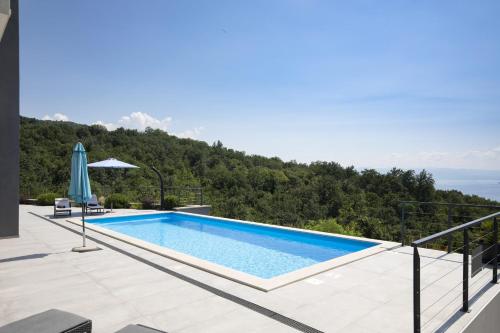 Villa Ziganto with a view of the Kvarner Bay