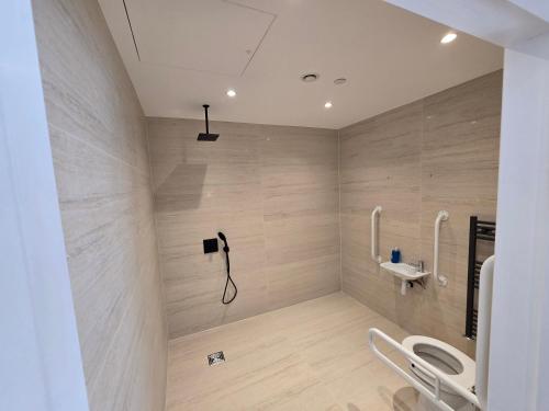 a bathroom with a toilet and a sink at Ash Tree Hotel in Woolwich