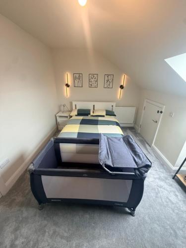 a bedroom with a bed in a room at Birch view getaway in Dunshaughlin