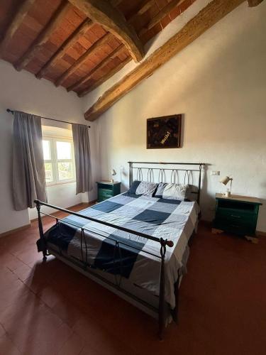 a bedroom with a large bed in a room at Villa Gopal Natura Toscana vicino Lucca 7 posti in Capannori