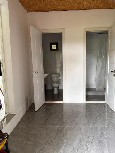 a bathroom with a toilet in a room at Kolsay Amanat Resort in Kurmenty