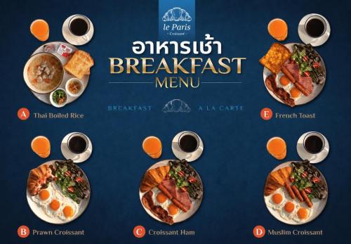 eine Präsentation verschiedener Speisen auf Tellern in der Unterkunft The Connex Asoke in Bangkok