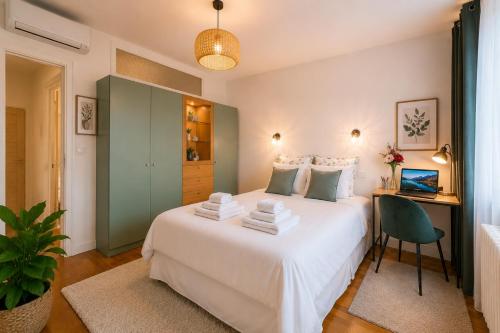 Appartement Climatisé 7mn Centre Ville 95M2 4 Adultes Bébé Garage Sous sol Arrivée Autonome