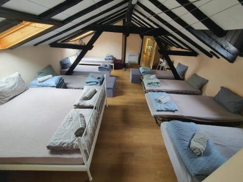a group of bunk beds in a room at Single Bed Center in Plovdiv