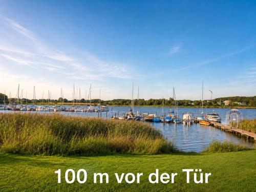 a marina with boats docked in the water at Zwischen Schlei & Ostsee in Kappeln