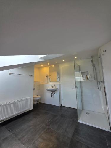 a bathroom with a sink and a toilet at City Hotel in Rheinfelden