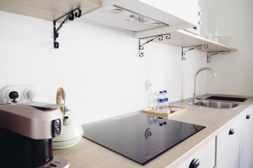 a kitchen with a sink and a coffee maker at Casa Alberola Apartments in Alicante