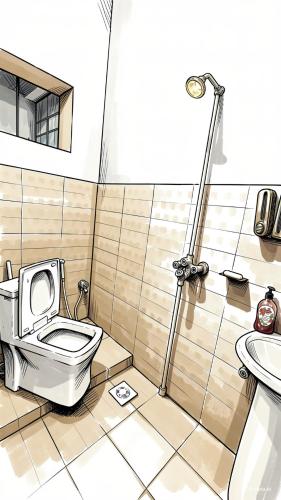 a bathroom with a toilet and a sink at Pansota House in Faisalabad