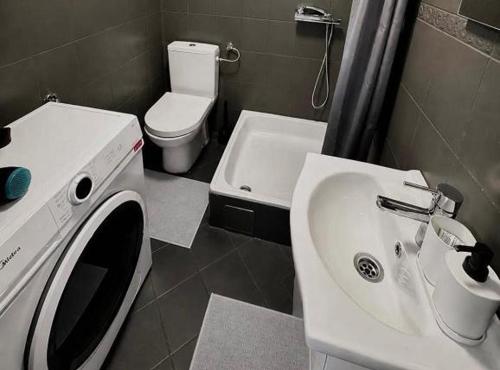 a bathroom with a sink and a toilet at Holiday home Damian in Zagreb