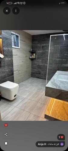a bathroom with a sink and a toilet in a room at Bubble Castel Boutique Hotel in Kerak