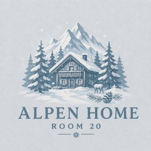 a log cabin in the snow with a mountain at Alpen Home Room 20 in Kaprun