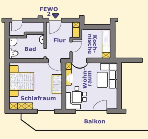a floor plan of a house at Ferienwohnungen Schlichtherle in Bach