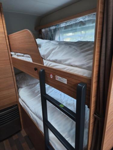 a couple of bunk beds in a room at Szentkút Kemping Vasvár in Vasvár
