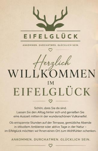 a typed document with a antlers on it at Ferienwohnung Eifelglück in Pelm
