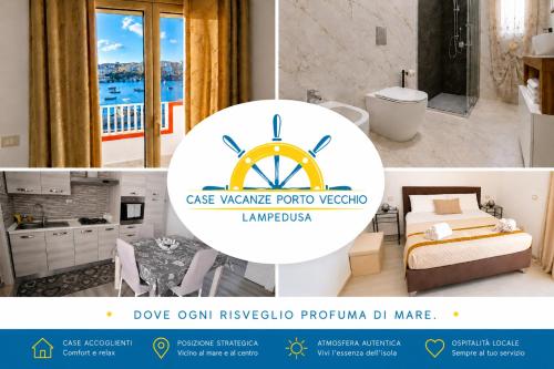 a collage of pictures of a hotel room at Case Vacanze Porto Vecchio in Lampedusa