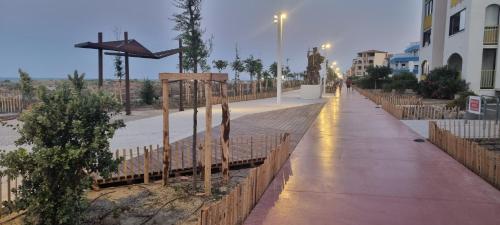 Bord de plage, secteur Lydia, rdc, terrasse, très joli appt 4 couchages, ventilateur plafond