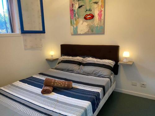 Bord de plage, secteur Lydia, rdc, terrasse, très joli appt 4 couchages, ventilateur plafond