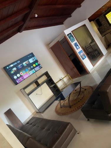 an aerial view of a living room with a couch at Guanawanna in Loreto