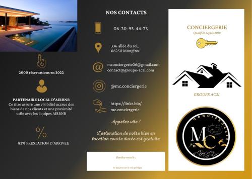 a catalogue for a luxury villa with a logo at T2 view, skiing, summer pool Balcons du Soleil in Allos