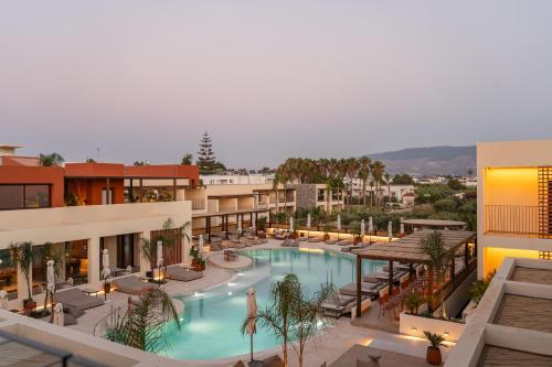 an overhead view of a hotel with a swimming pool at ARATO by E-GEO, Adults Only in Kos