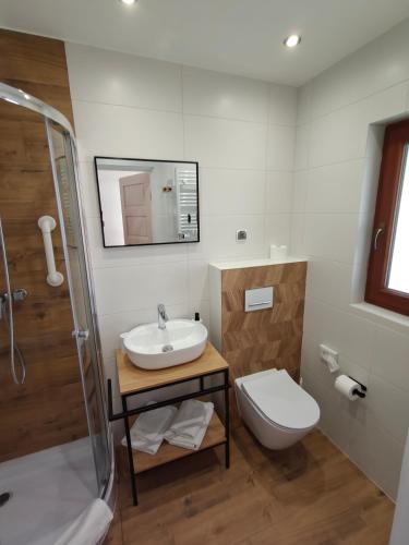 Koupelna v ubytování Hotel Habenda