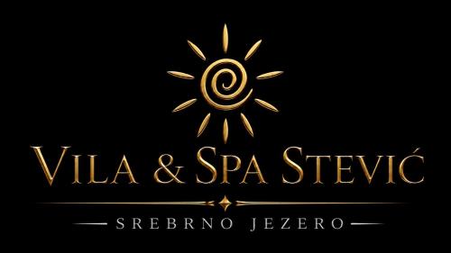 a gold logo for vira and spa steampunk at Villa i SPA Stević in Veliko Gradište