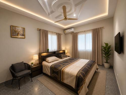 เตียงในห้องที่ Augusta