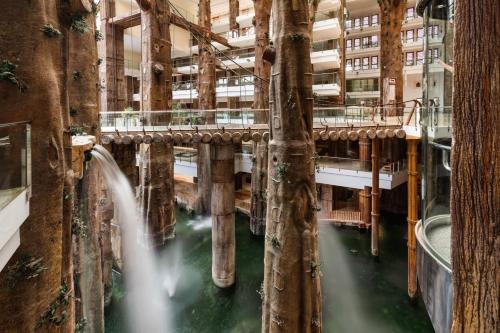 a view of a water fall in a building at Holiday World Resort, Affiliated by Melia in Benalmádena