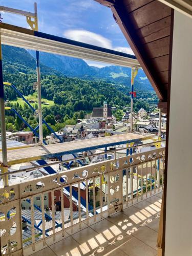 a balcony with a view of a city at Loft über Berchtesgaden in Berchtesgaden