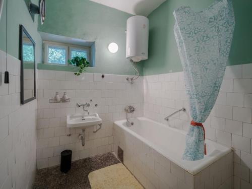 a bathroom with a bath tub and a sink at Kuća za odmor Weinrauch in Ilok