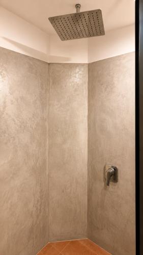 a shower stall in a bathroom with a ceiling at Oros Jalatlaco in Oaxaca City