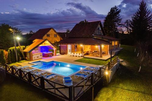 an image of a house with a swimming pool at Peaceful Villa in Gornje Dubrave with Private Pool in Gornje Dubrave