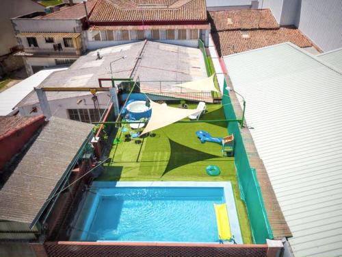 an overhead view of a backyard with a swimming pool at Charming Villa in Vitigudino with Private Pool in Vitigudino