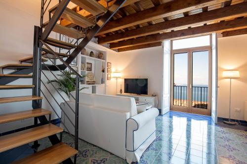 TV a/nebo společenská místnost v ubytování Starhost - CASA ADA seaview terrace