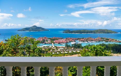 a view of the islands from a balcony at Elegant Villa with Sea View in Victoria in Victoria
