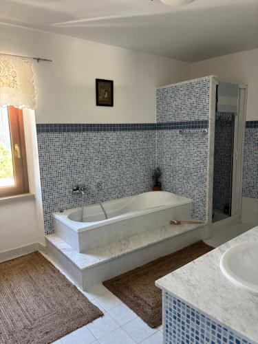 a large bathroom with a tub and a sink at Art & Breakfast in Ripabottoni
