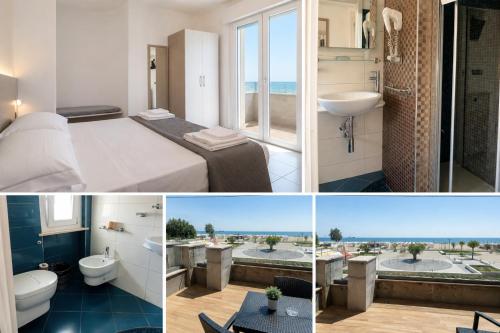 a collage of photos of a hotel room at Hotel Alb's in Alba Adriatica