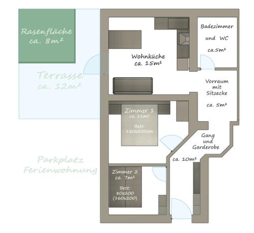 a floor plan of a house with prices at Ferienwohnung Bergsonne in Telfes im Stubai
