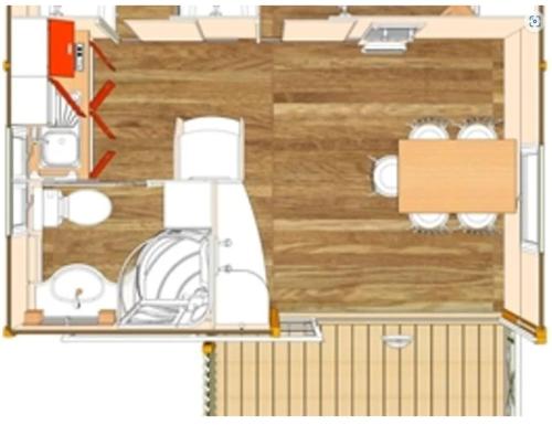 a floor plan of a house at Camping 3 étoiles - Piscine - ccbgaia in Châtel-Chéhéry