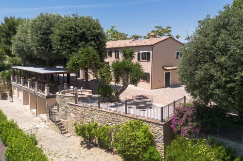 an aerial view of a house with a garden at Villa Pietrarosa by MMega in Cascina Monte Serico