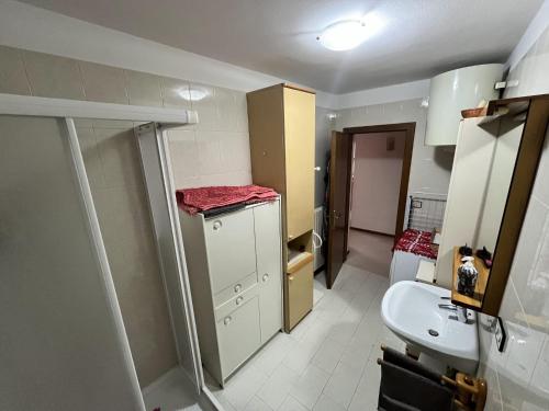 a small bathroom with a sink and a toilet at Casa Adry in Cles